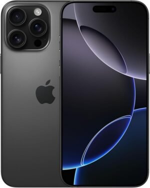 apple iphone 16 pro max de 256 gb: smartphone 5g com controlo de câmara, gravação em 4k a 120 f/s com dolby vision e um grande salto em autonomia. compatível com airpods; titânio preto
