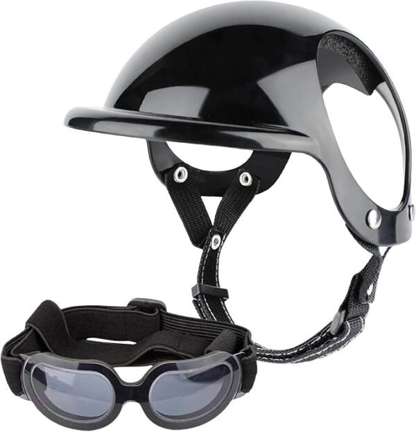 capacete com óculos pet, ajustável com espuma incorporada