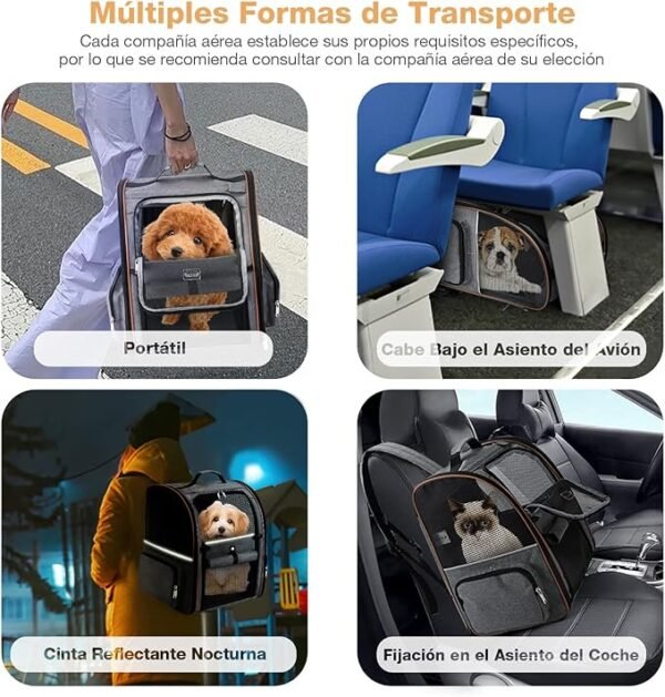 lekespring transportin pet extensível com 4 entradas
