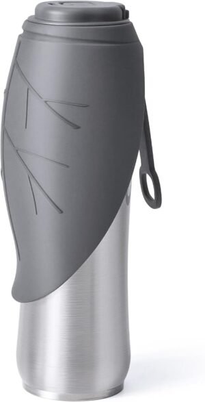 petace garrafa de água para cães, 750 ml garrafa de água para cão isolada de aço inoxidável,