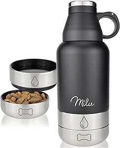 garrafa de água com tigela para alimento milu drinking bottle dogs on the go 950 ml