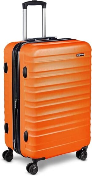 amazon basics mala de viagem rígida giratória, laranja, 68 cm, 1 peça